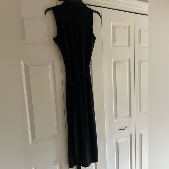 White House Black Market Black Sleeveless Button-Front Dress - Picture 3 of 9